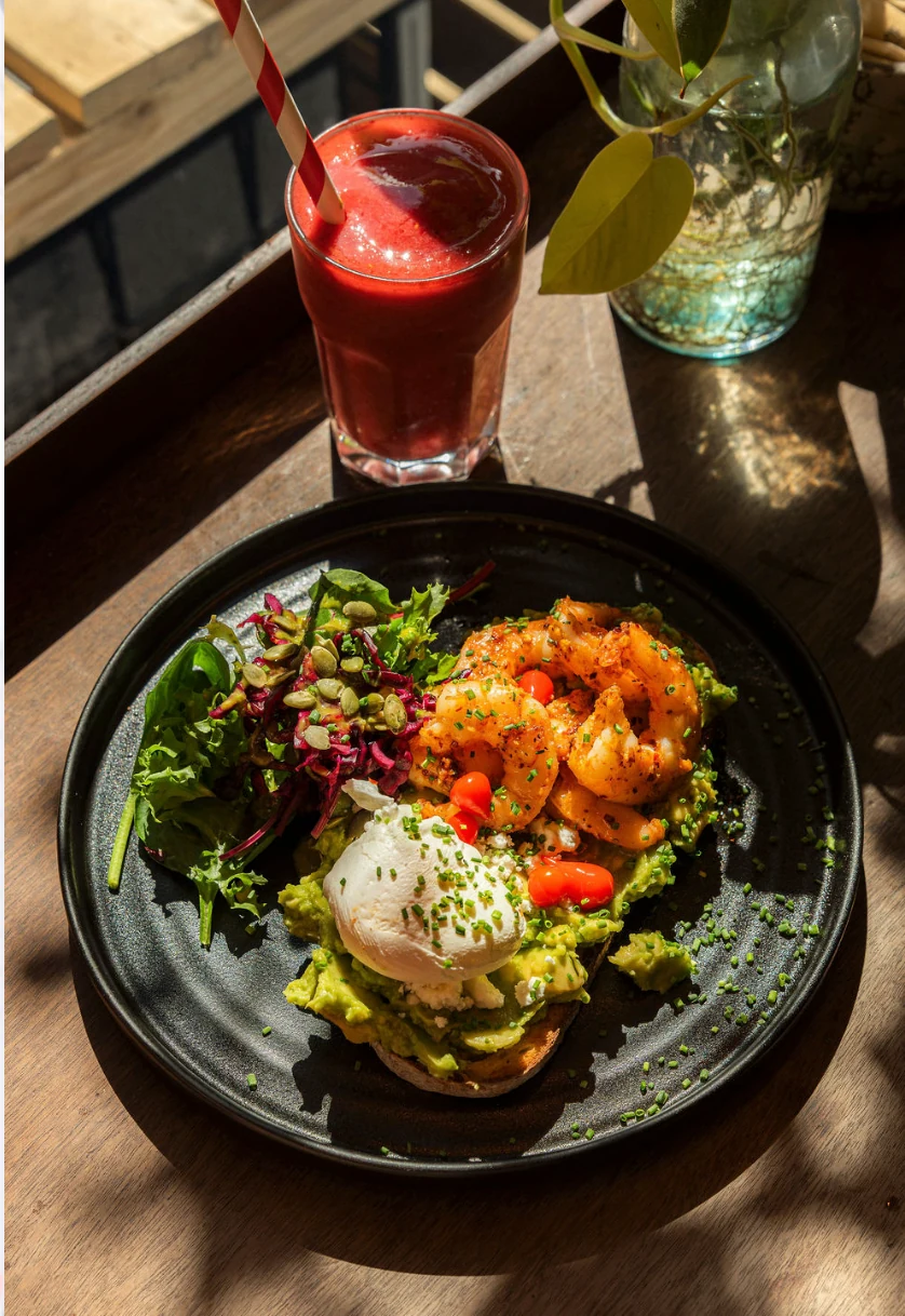 Prawn and avocado brunch at MEO Brighton in Kemptown