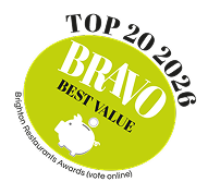 Voted Top 20 Best Value Restaurant in Brighton - BRAVO Awards 2026